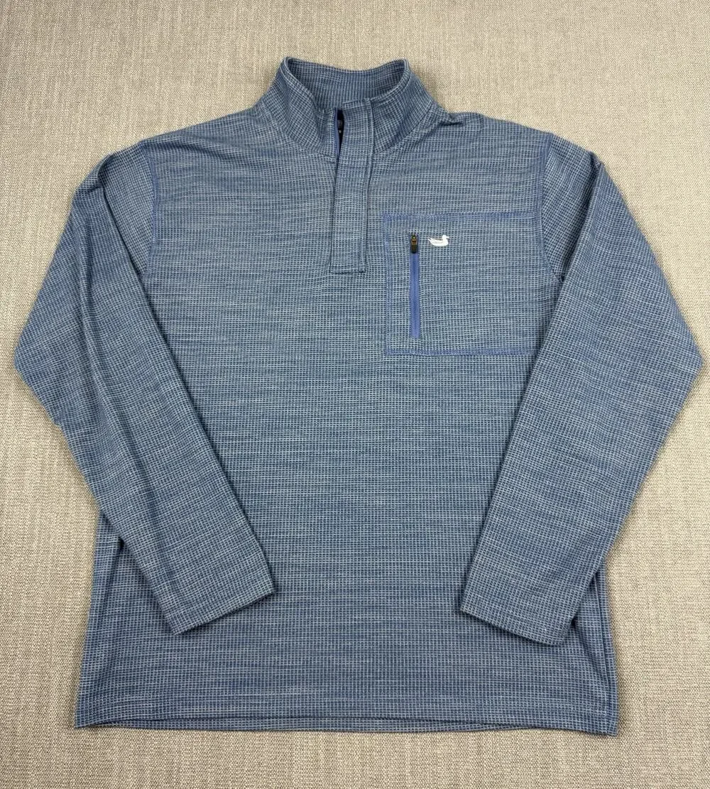 Southern Marsh FieldTec Quarter Zip Pullover Mens Small Blue Performance Shirt